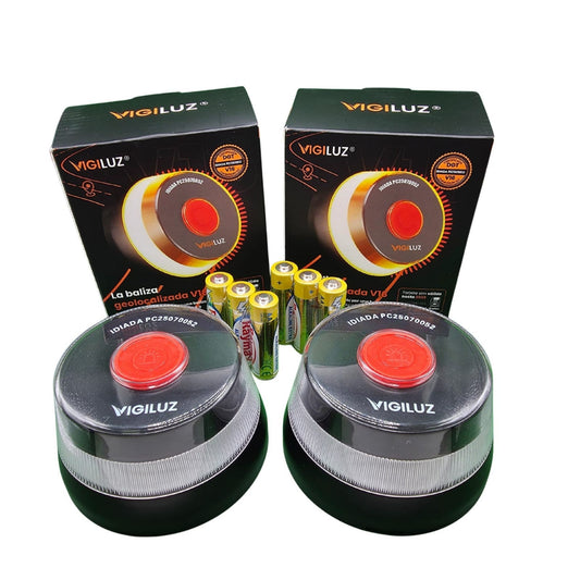 Pack Dúo Seguridad – 2x Vigiluz V16 Connect (Homologadas DGT 3.0)