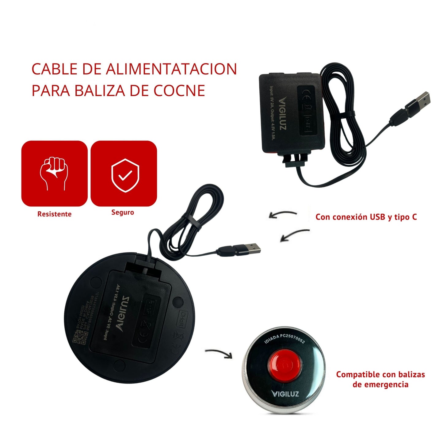 Vigiluz V16 PRO – Kit Seguridad Total (Recargable + Extras)